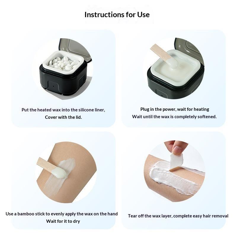 Waxing Kit Home - Mini chauffe-cire avec bol en silicone