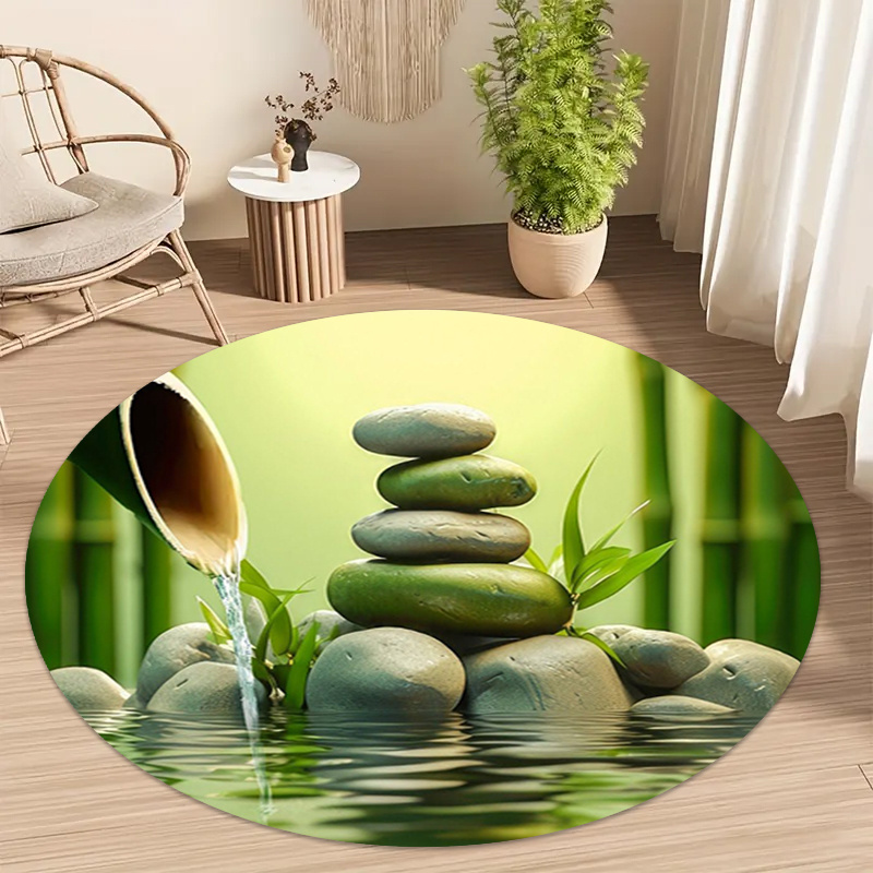 Spa And Wellness Hotel - Tapis rond Zen en bambou et