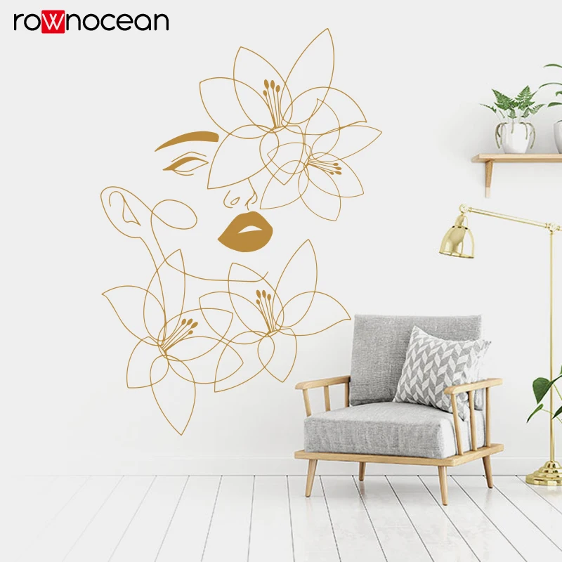 Spa Wellness And Beauty - Autocollant mural en vinyle One Line,