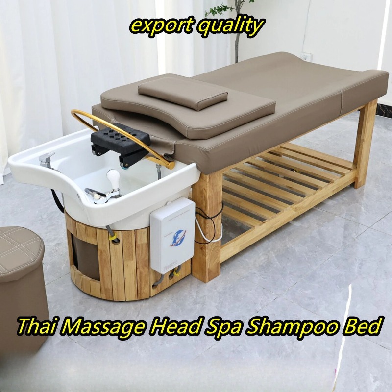 Spa Wellness And Beauty - Lit de shampoing en bois massif