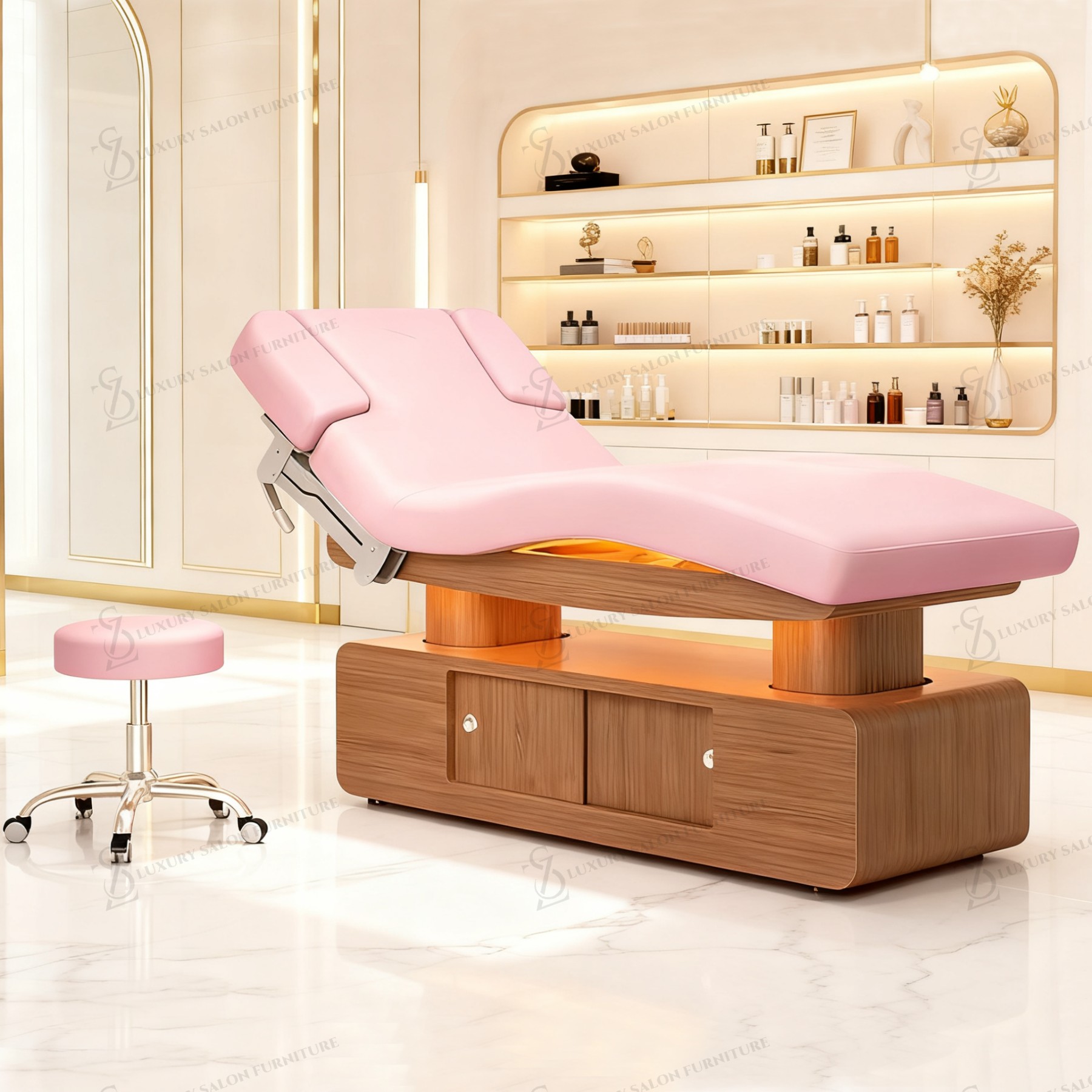 Spa Wellness And Beauty - Lit de beauté rose de luxe