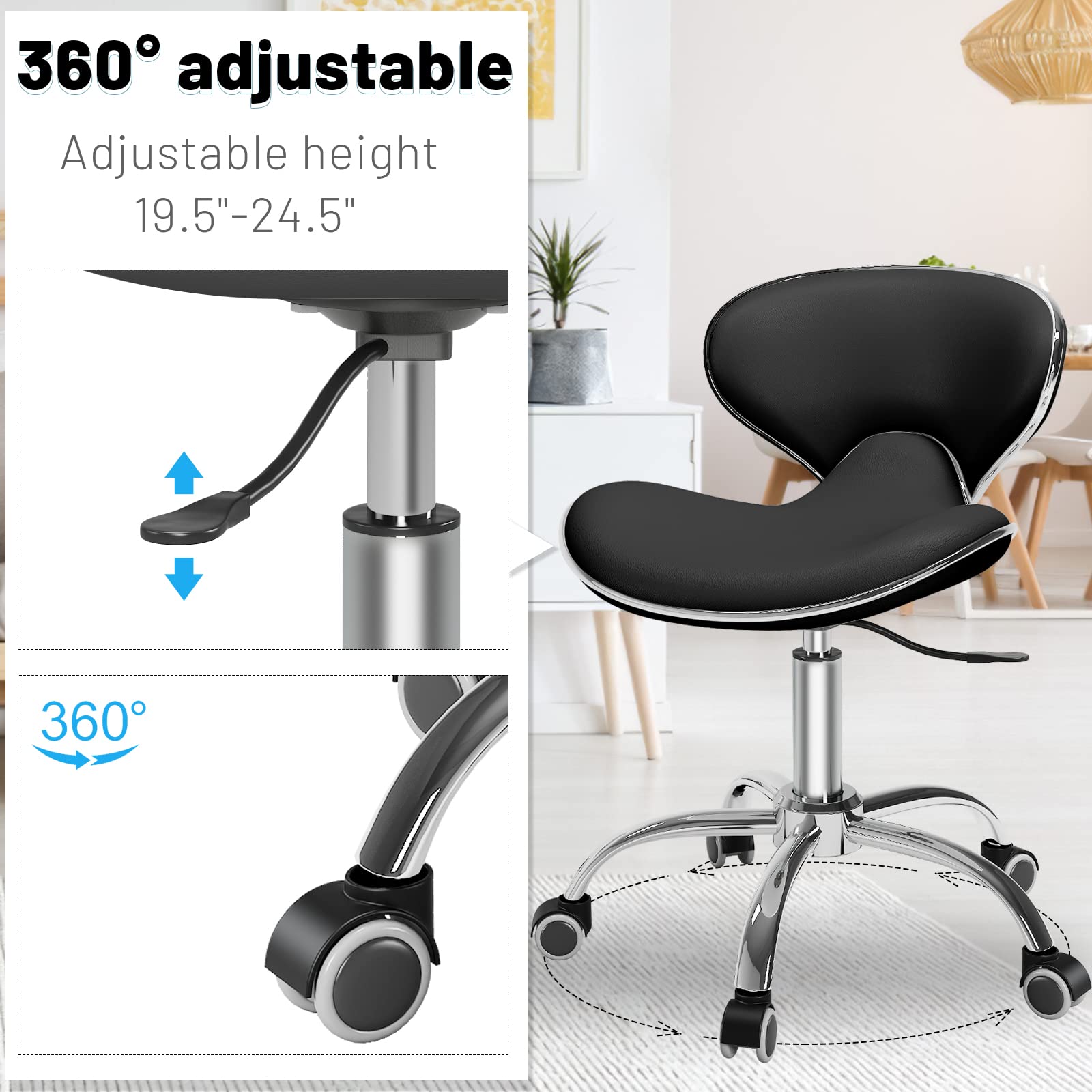 Tabouret roulant réglable poly - W Spa & Wellness avis et prix