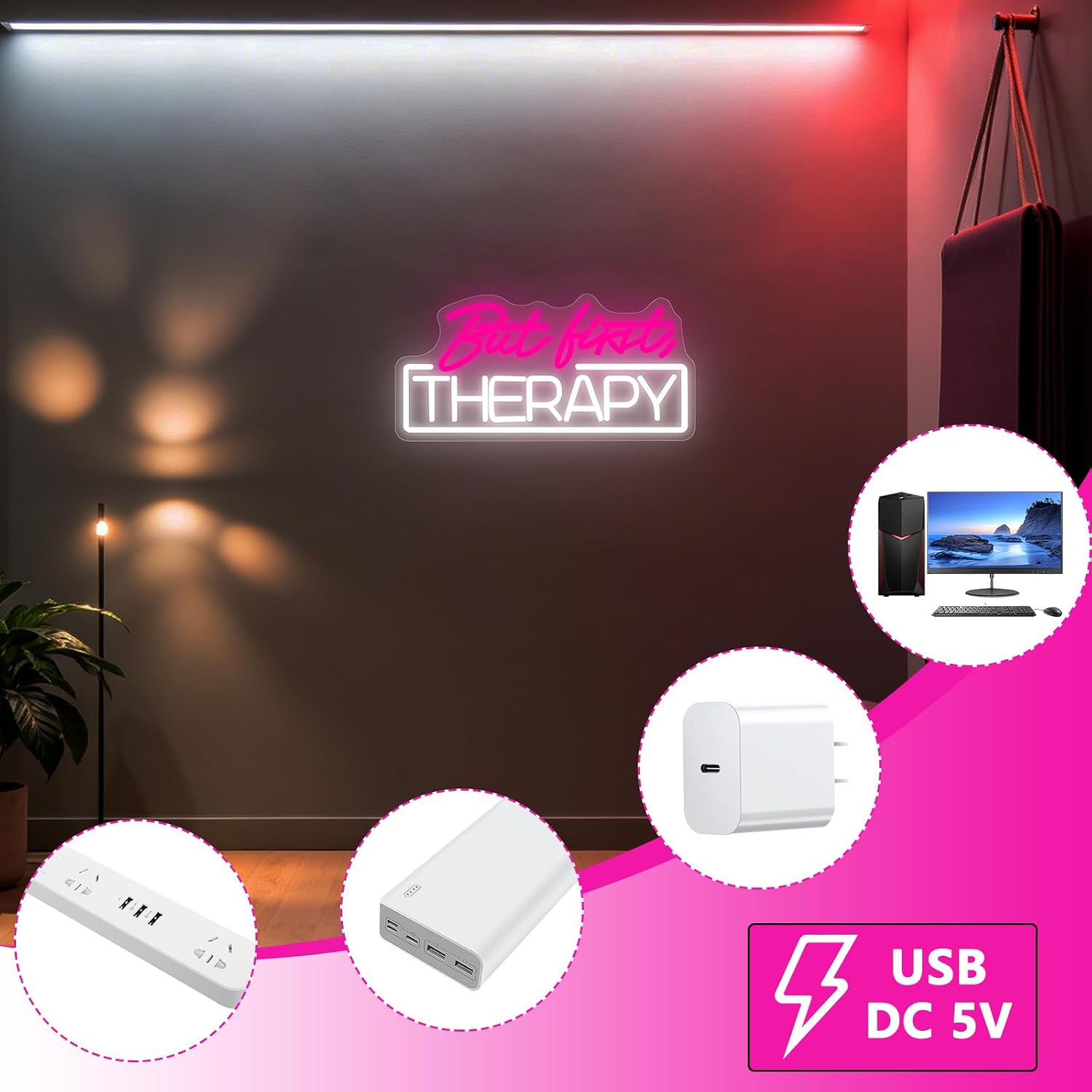 Enseigne néon LED alimentée pa - Spa Wellness And Beauty avis et prix